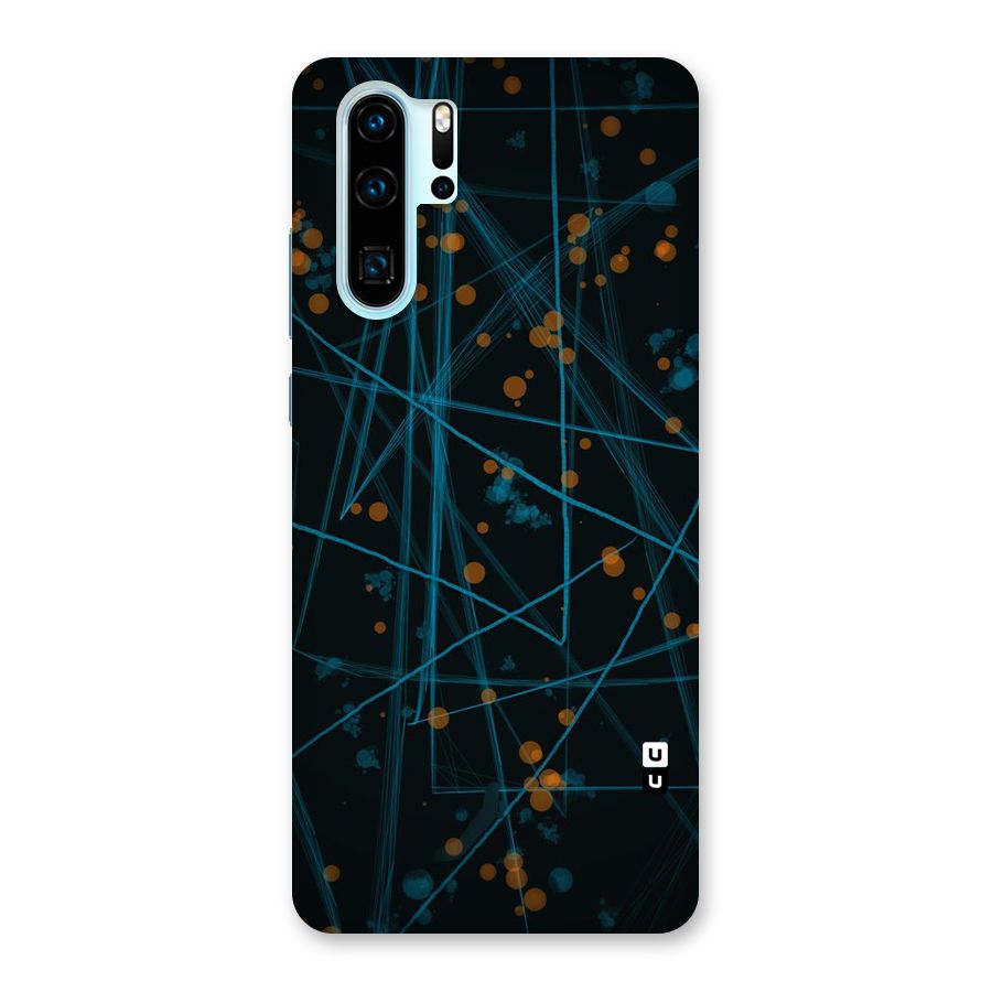 Blue Lines Gold Dots Back Case for Huawei P30 Pro