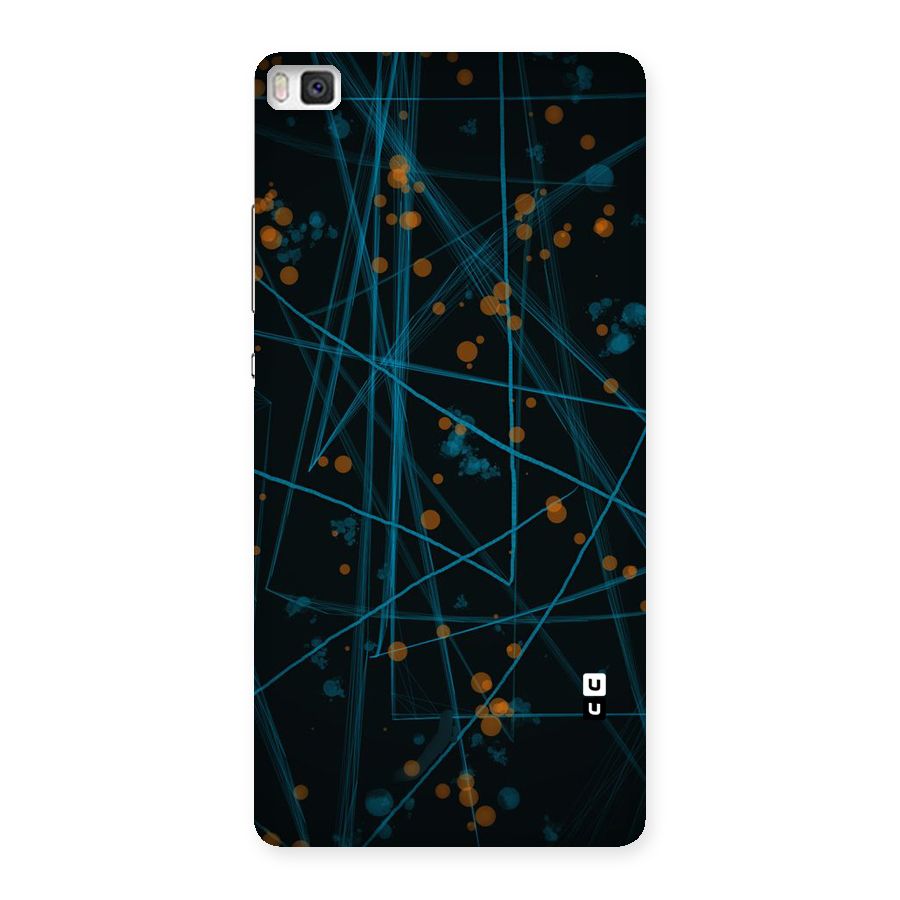 Blue Lines Gold Dots Back Case for Huawei P8