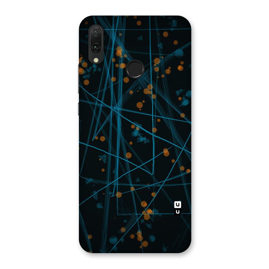 Blue Lines Gold Dots Back Case for Huawei Y9 (2019)