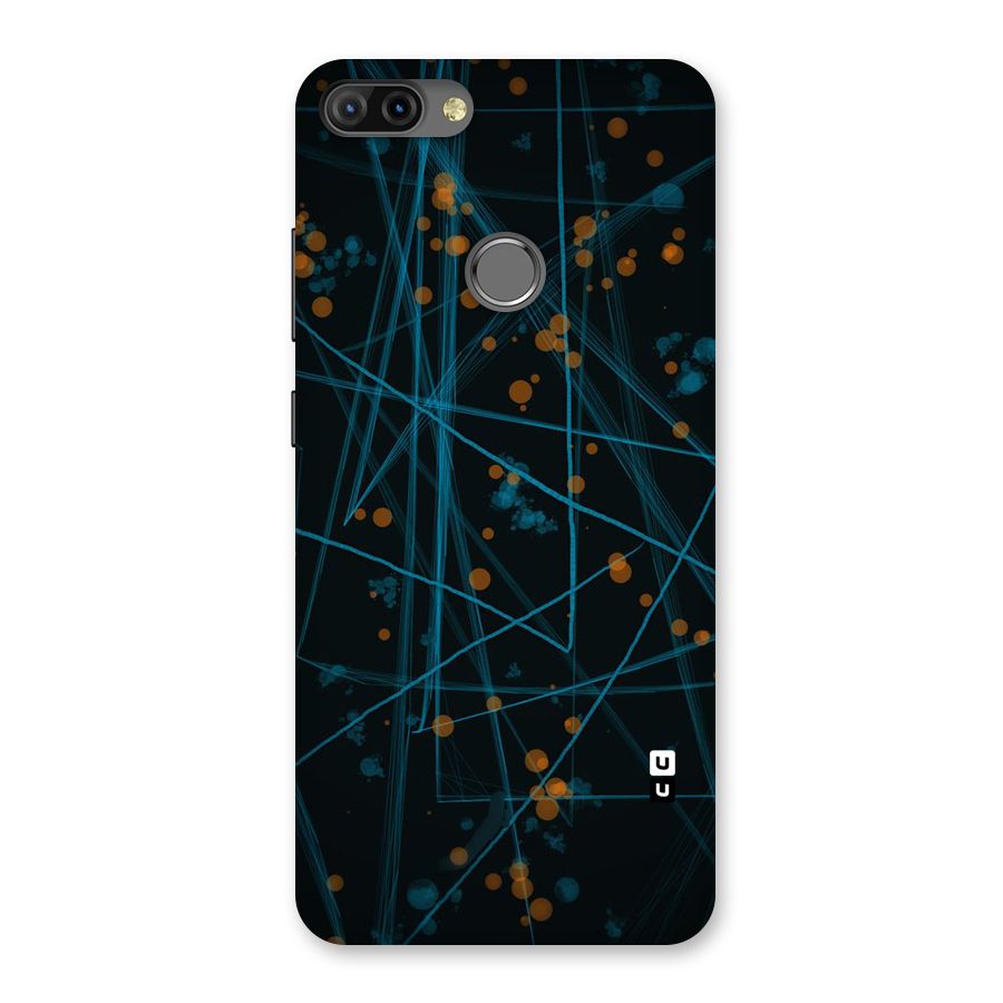 Blue Lines Gold Dots Back Case for Infinix Hot 6 Pro
