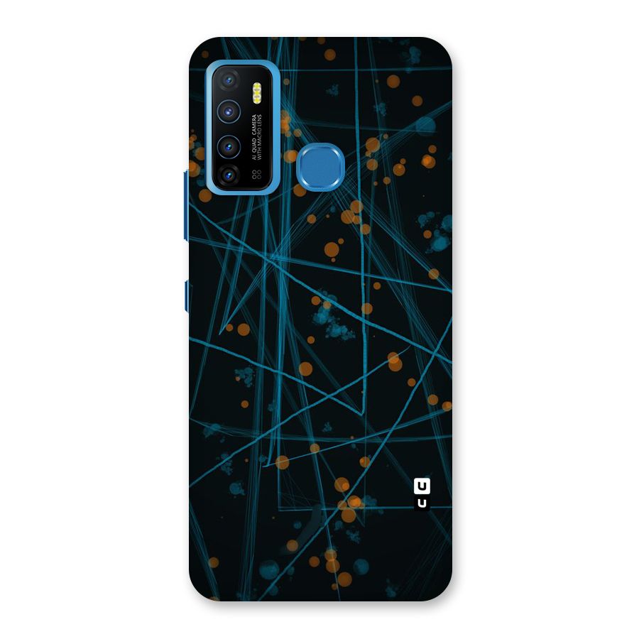 Blue Lines Gold Dots Back Case for Infinix Hot 9