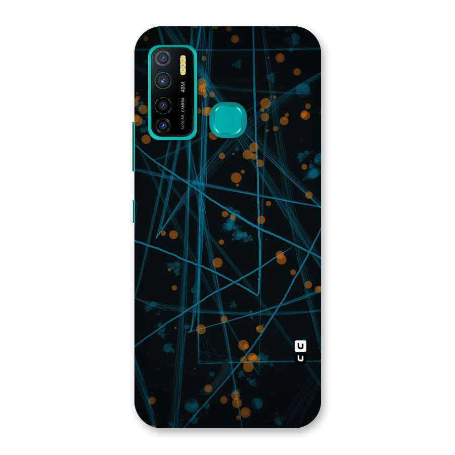 Blue Lines Gold Dots Back Case for Infinix Hot 9 Pro