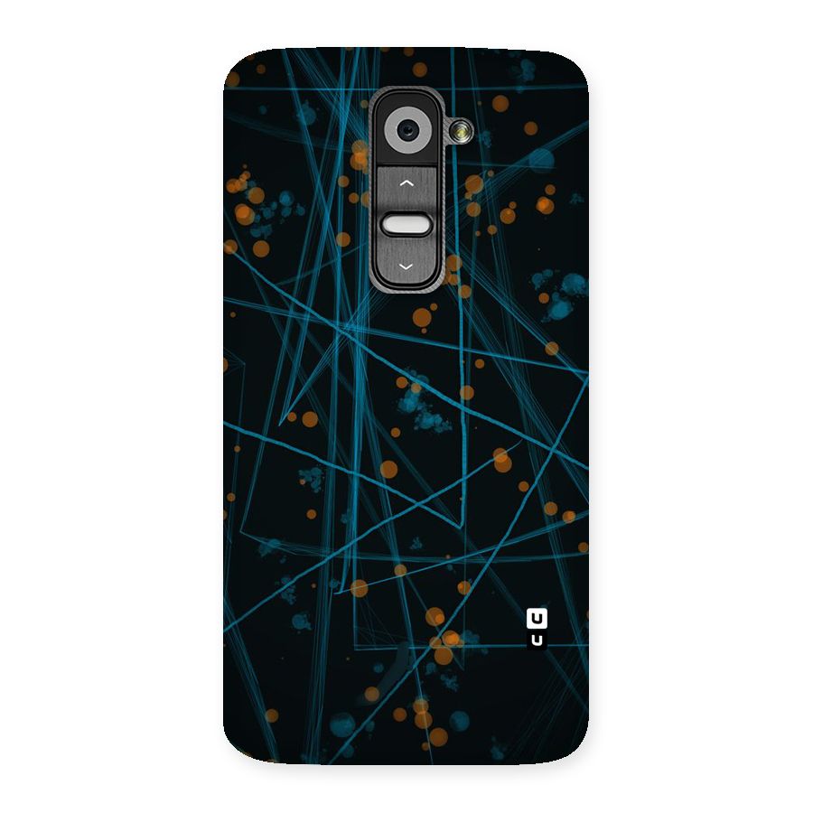 Blue Lines Gold Dots Back Case for LG G2