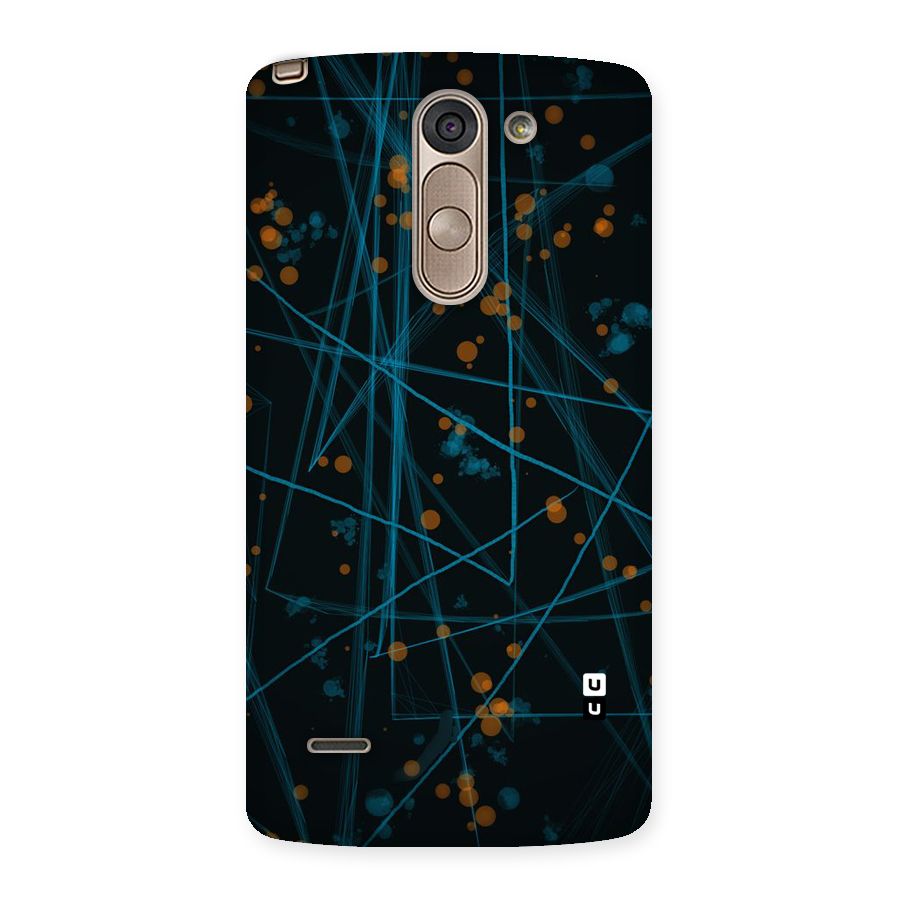 Blue Lines Gold Dots Back Case for LG G3 Stylus