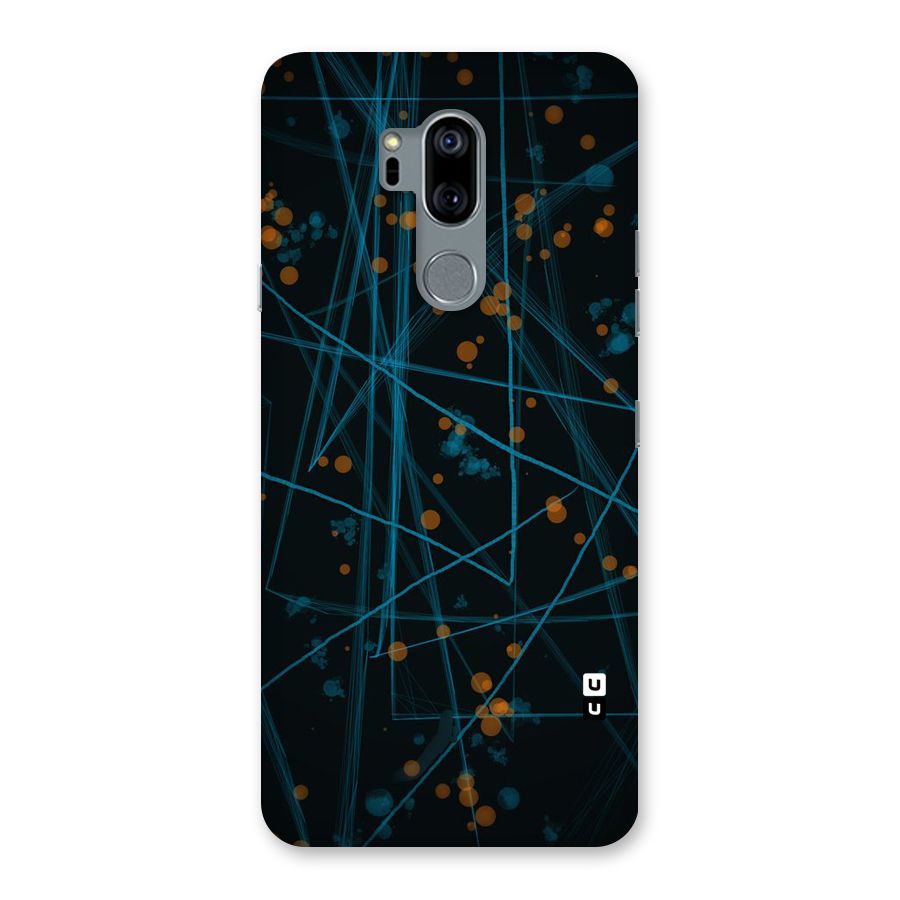 Blue Lines Gold Dots Back Case for LG G7
