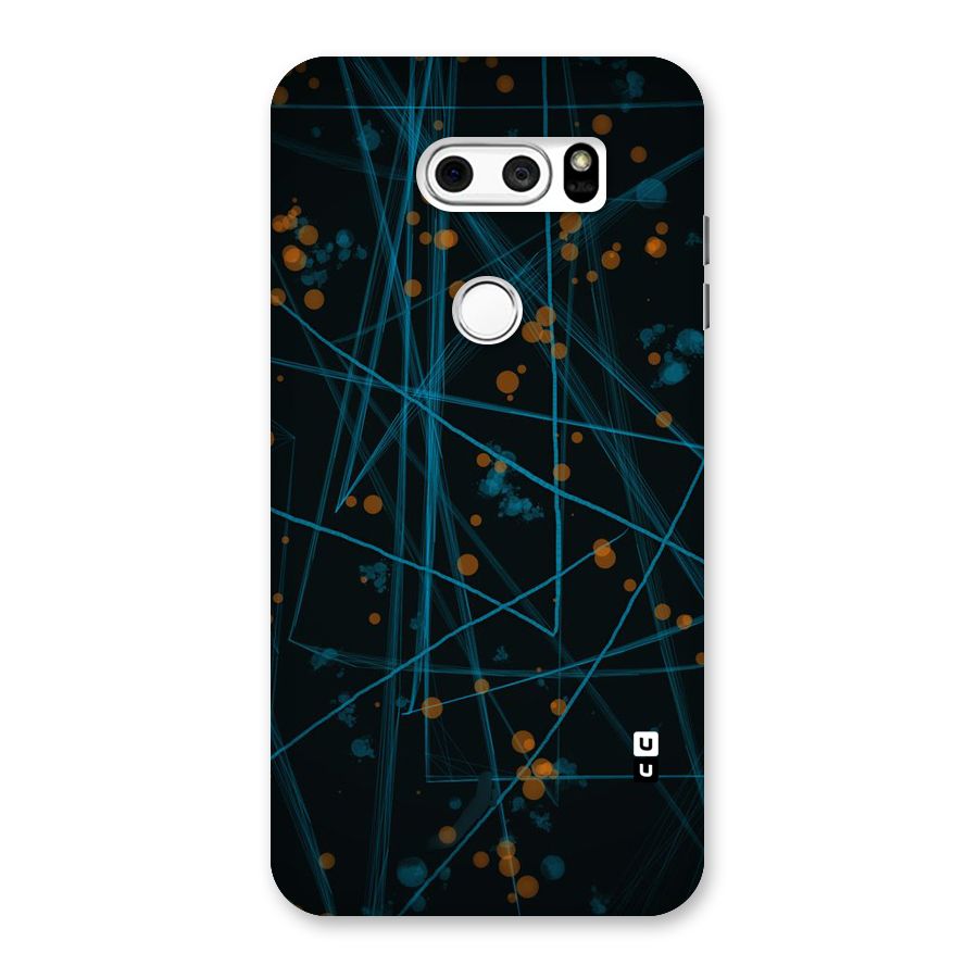 Blue Lines Gold Dots Back Case for LG V30