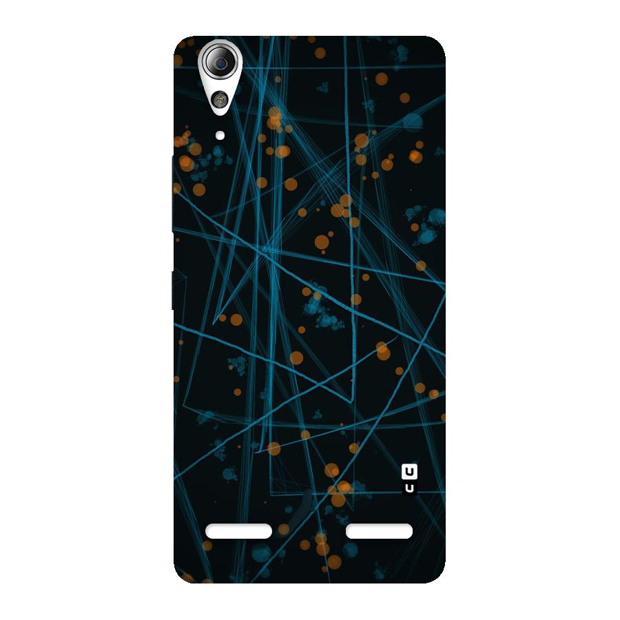 Blue Lines Gold Dots Back Case for Lenovo A6000