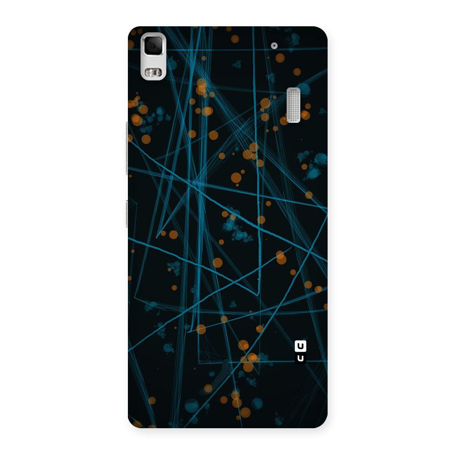Blue Lines Gold Dots Back Case for Lenovo A7000
