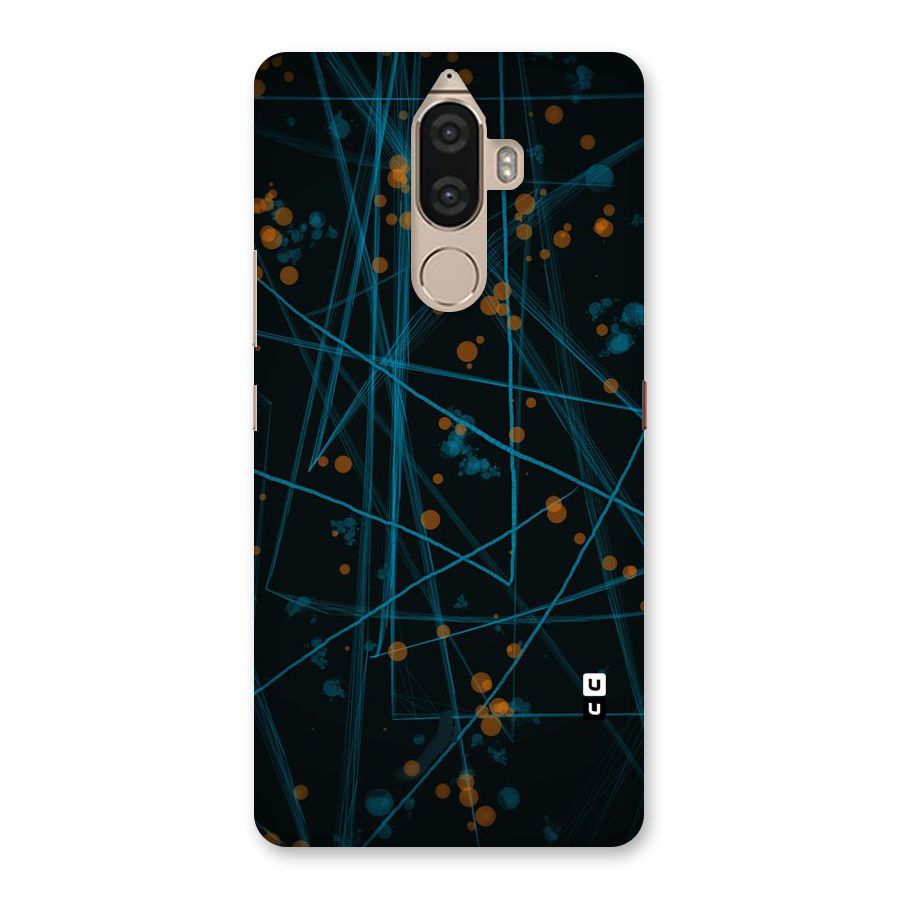Blue Lines Gold Dots Back Case for Lenovo K8 Note