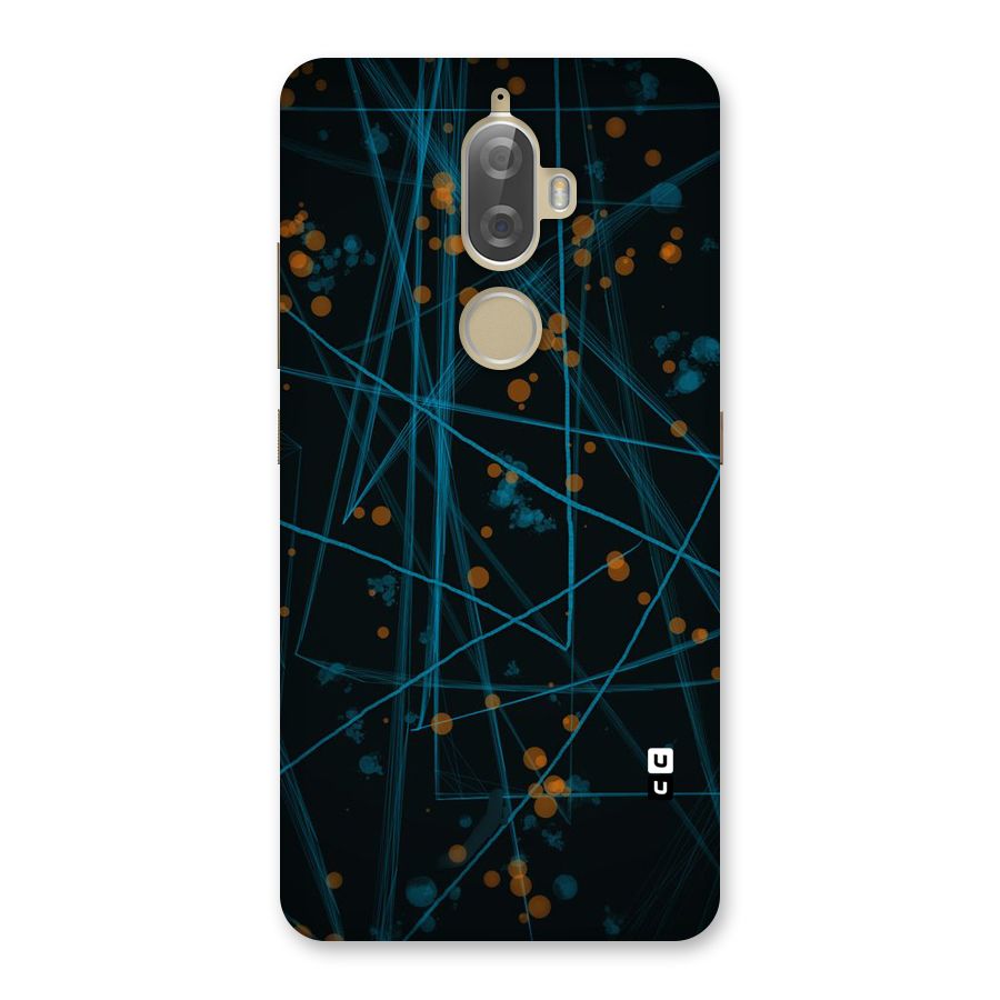 Blue Lines Gold Dots Back Case for Lenovo K8 Plus