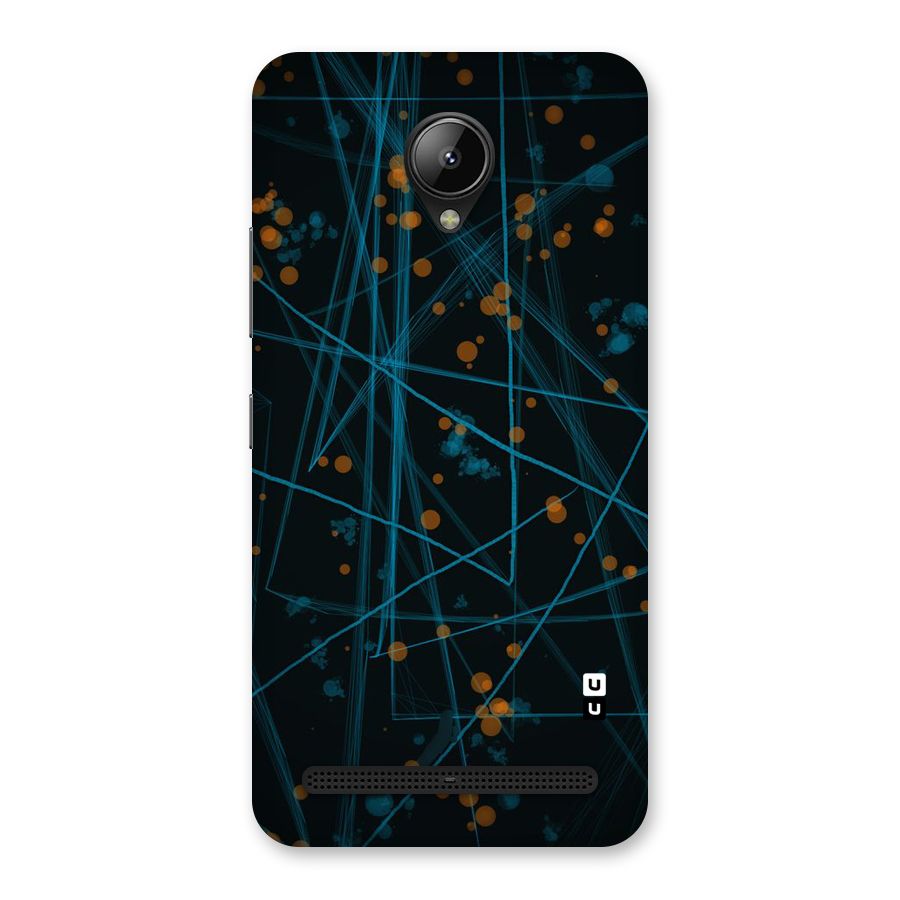 Blue Lines Gold Dots Back Case for Lenovo C2