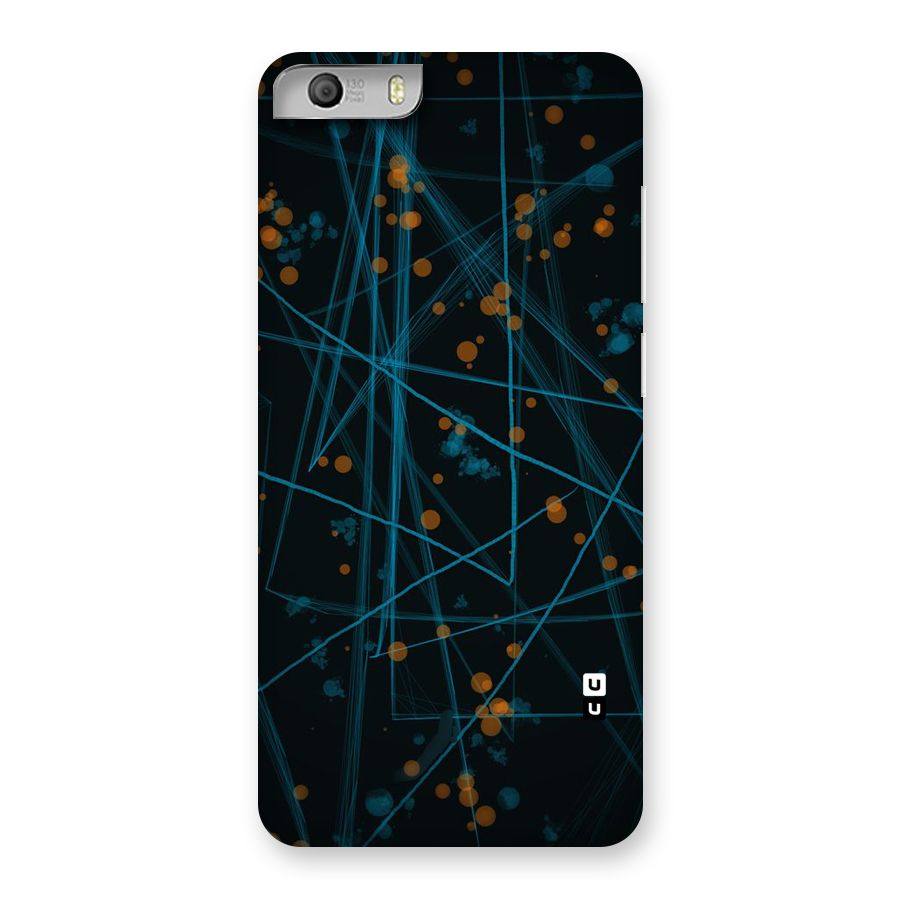 Blue Lines Gold Dots Back Case for Micromax Canvas Knight 2