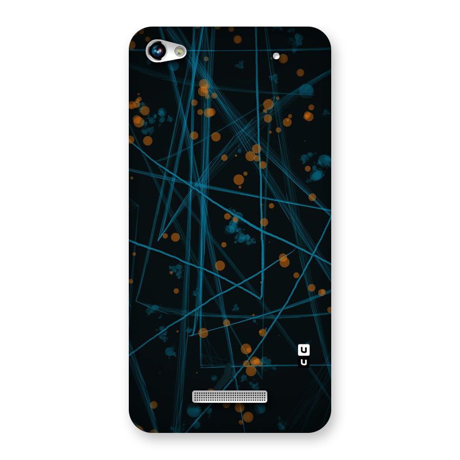 Blue Lines Gold Dots Back Case for Micromax Hue 2