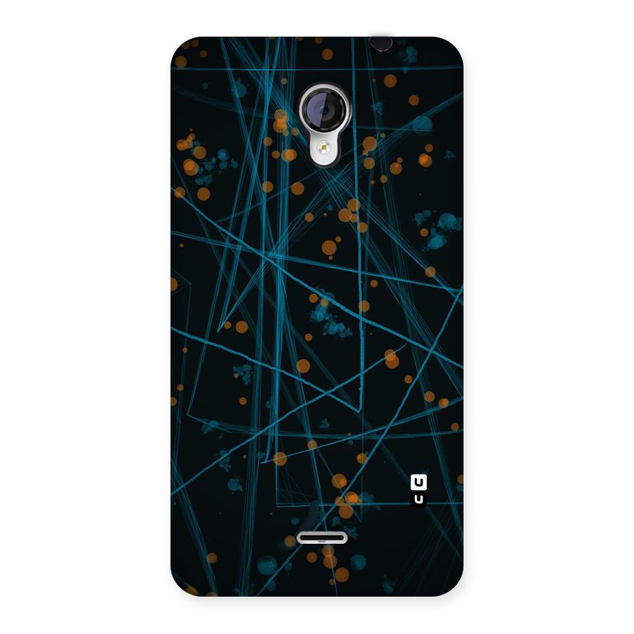 Blue Lines Gold Dots Back Case for Micromax Unite 2 A106