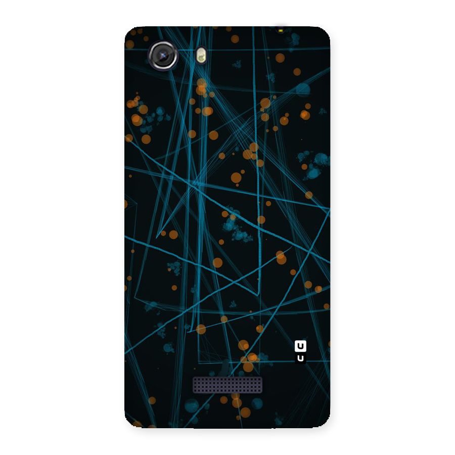 Blue Lines Gold Dots Back Case for Micromax Unite 3