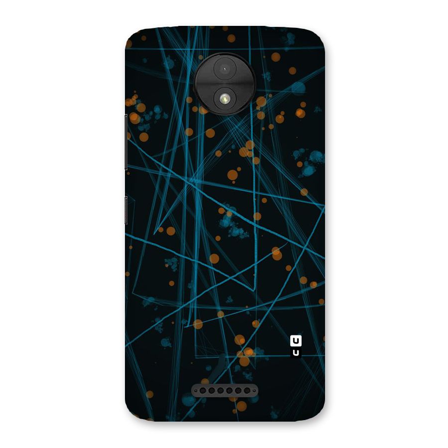 Blue Lines Gold Dots Back Case for Moto C