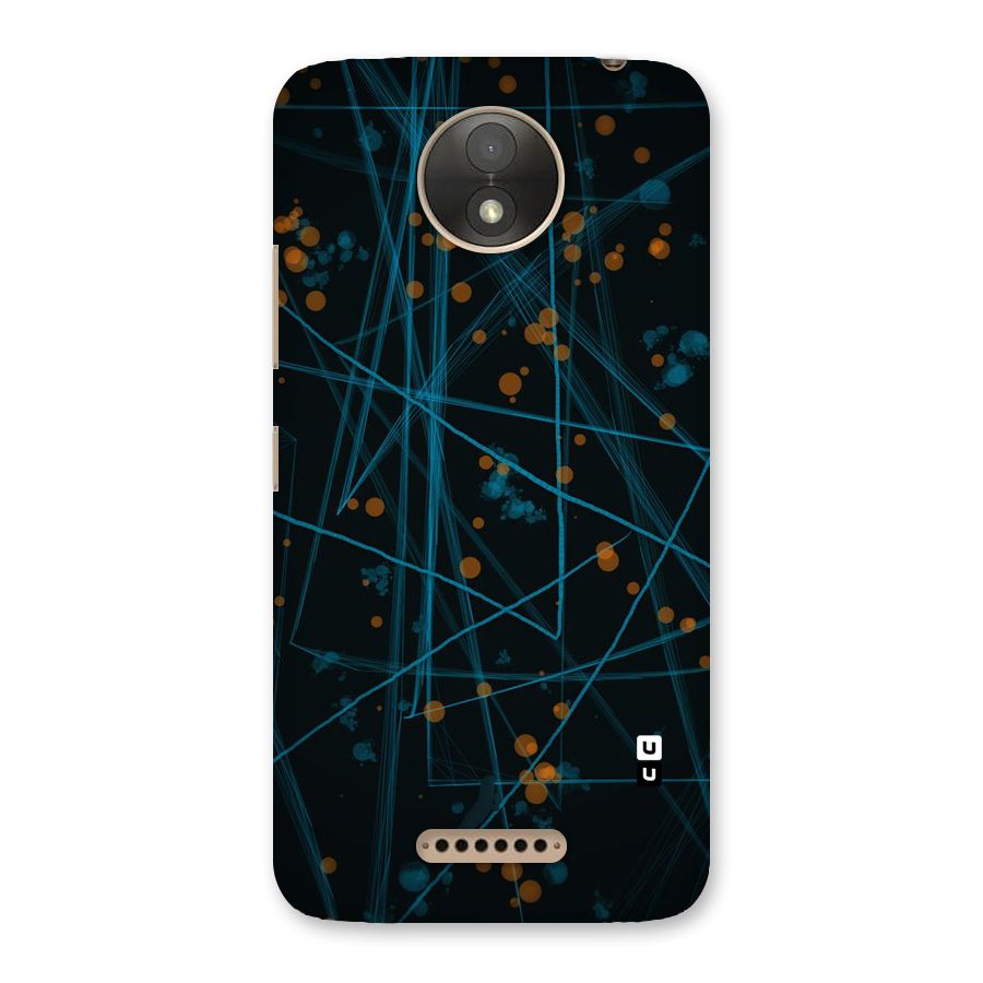 Blue Lines Gold Dots Back Case for Moto C Plus