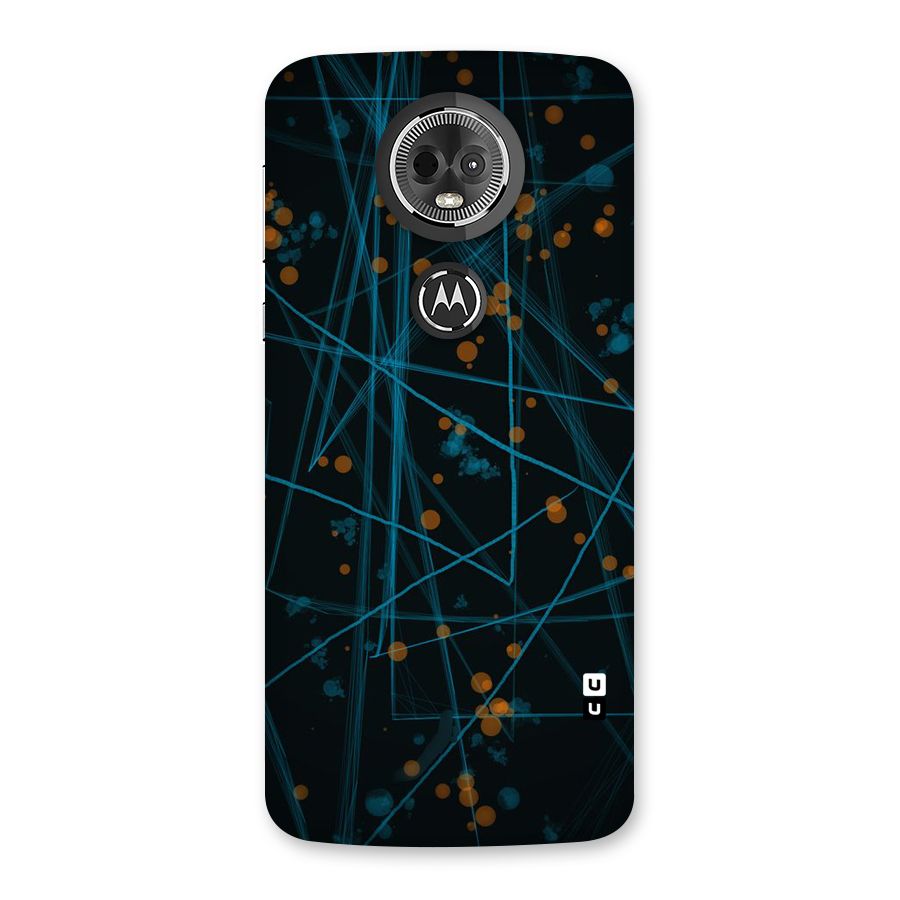Blue Lines Gold Dots Back Case for Moto E5 Plus