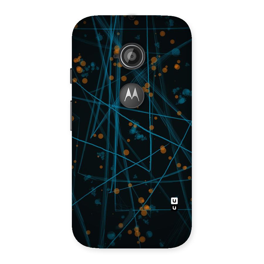 Blue Lines Gold Dots Back Case for Moto E 2nd Gen