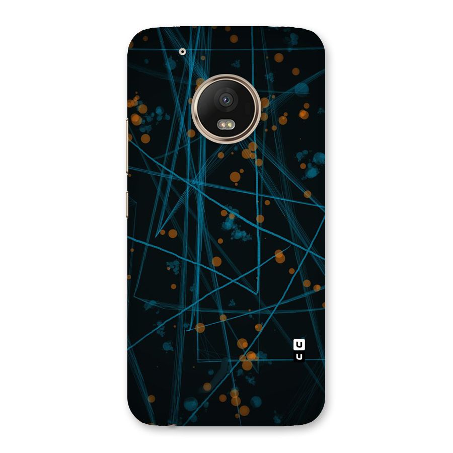 Blue Lines Gold Dots Back Case for Moto G5 Plus