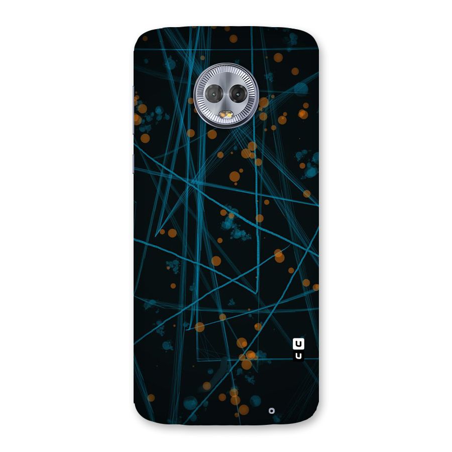 Blue Lines Gold Dots Back Case for Moto G6 Plus
