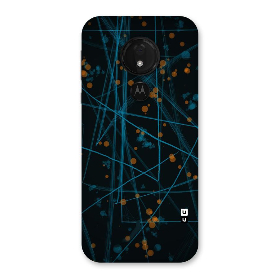 Blue Lines Gold Dots Back Case for Moto G7 Power