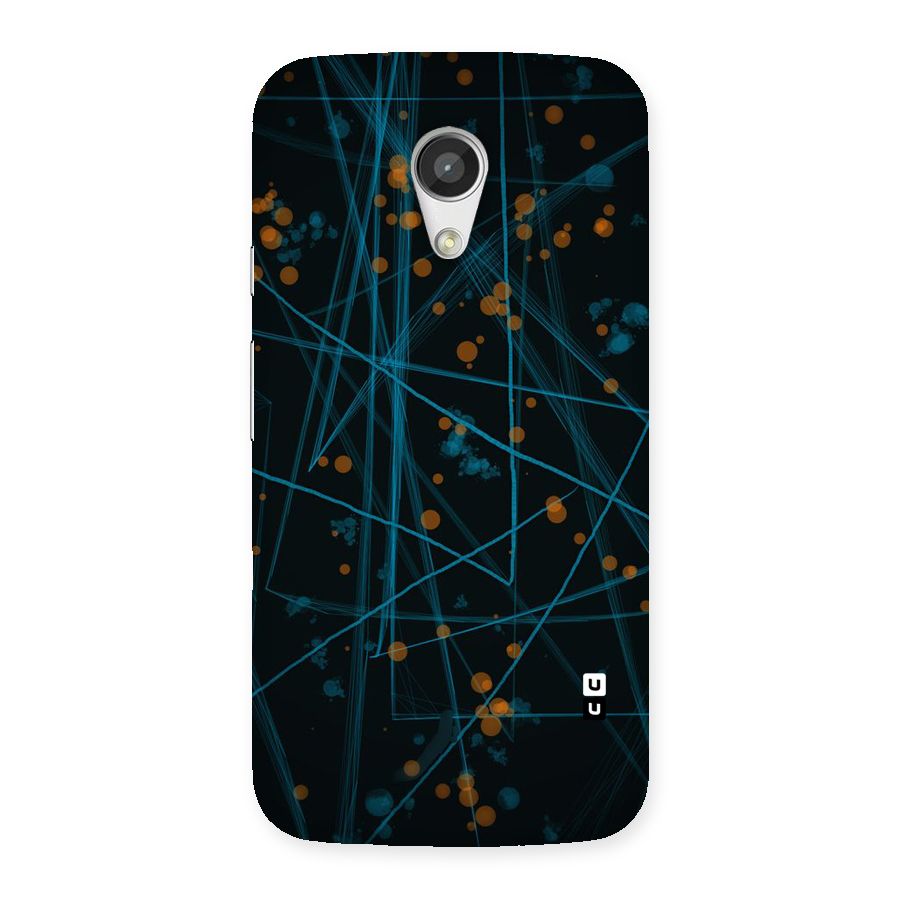 Blue Lines Gold Dots Back Case for Moto G 2nd Gen