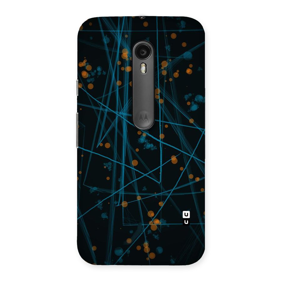 Blue Lines Gold Dots Back Case for Moto G Turbo