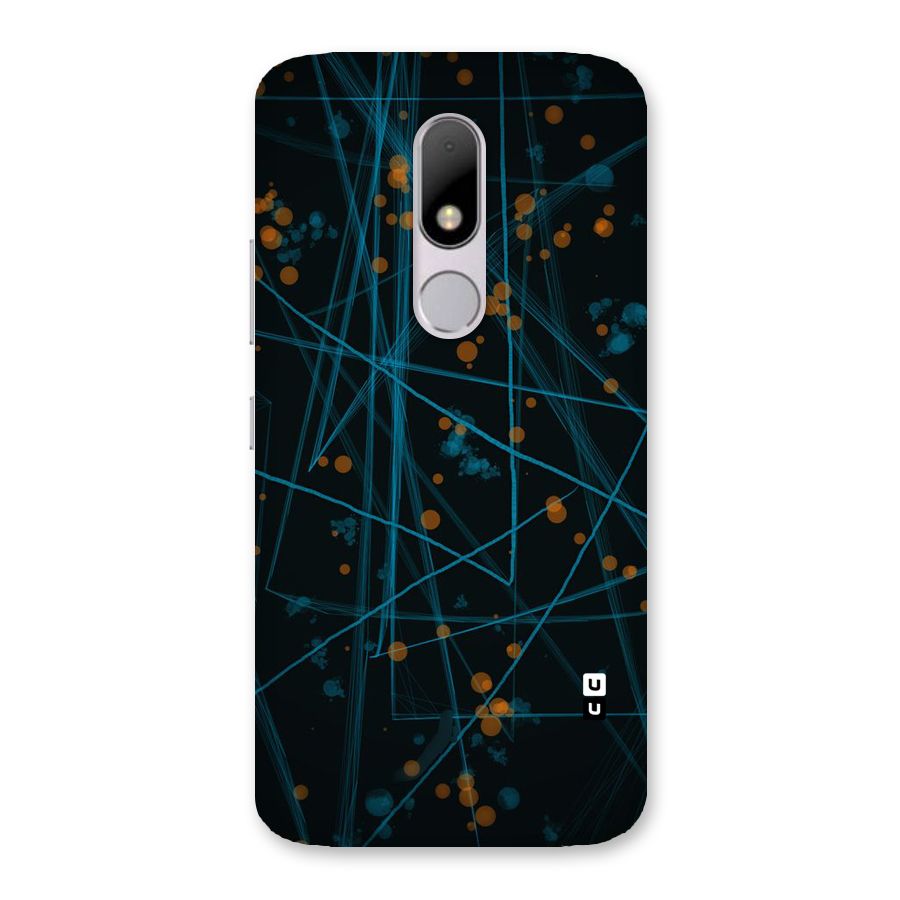 Blue Lines Gold Dots Back Case for Moto M