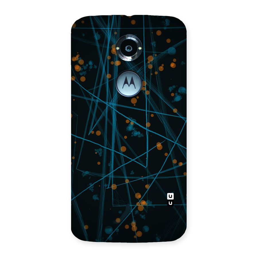 Blue Lines Gold Dots Back Case for Moto X 2nd Gen