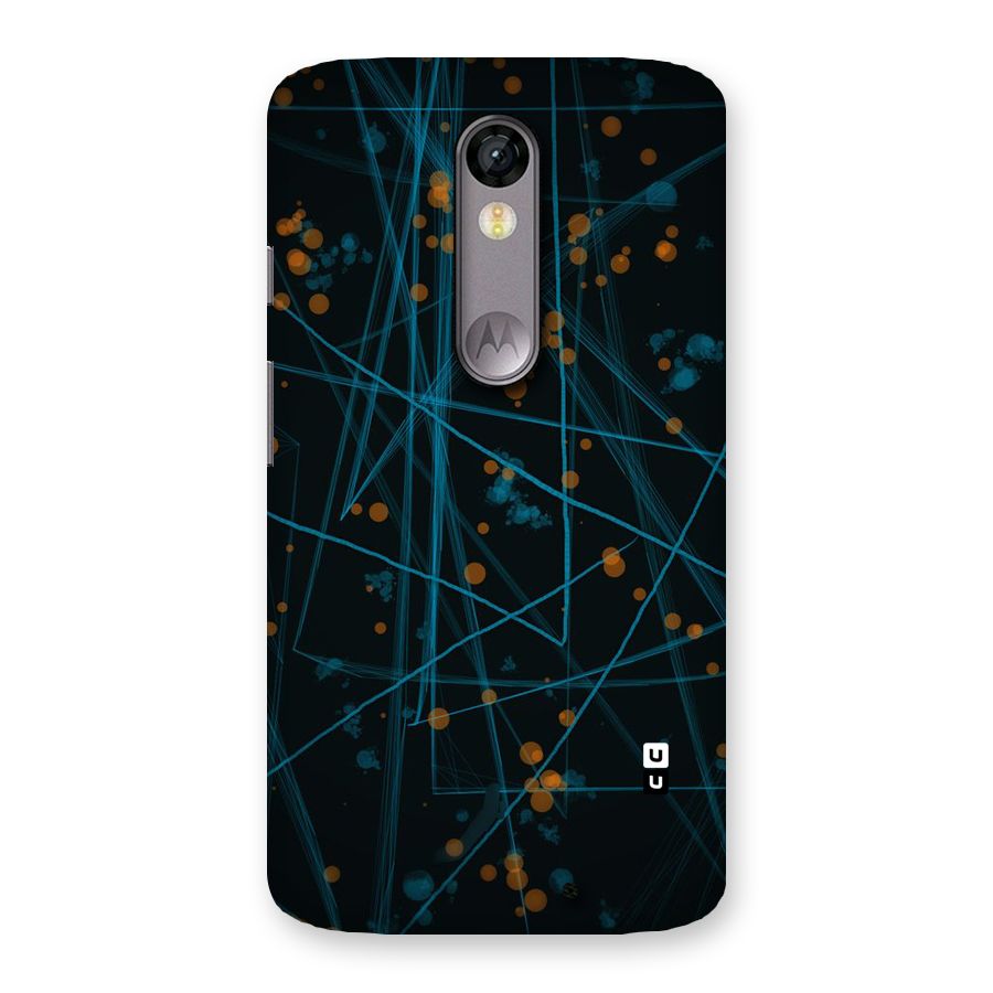 Blue Lines Gold Dots Back Case for Moto X Force