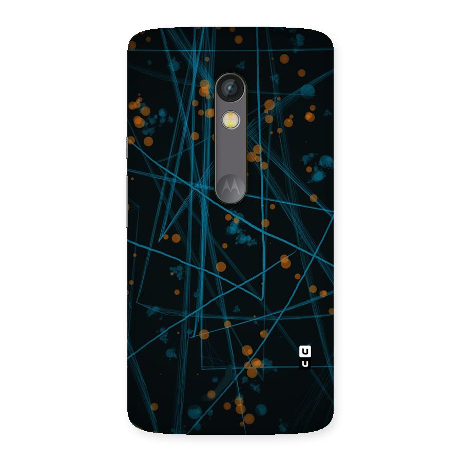 Blue Lines Gold Dots Back Case for Moto X Play