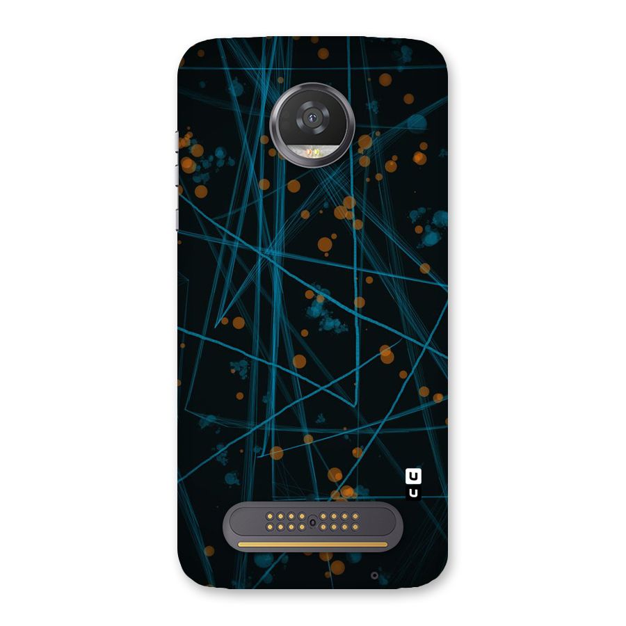Blue Lines Gold Dots Back Case for Moto Z2 Play