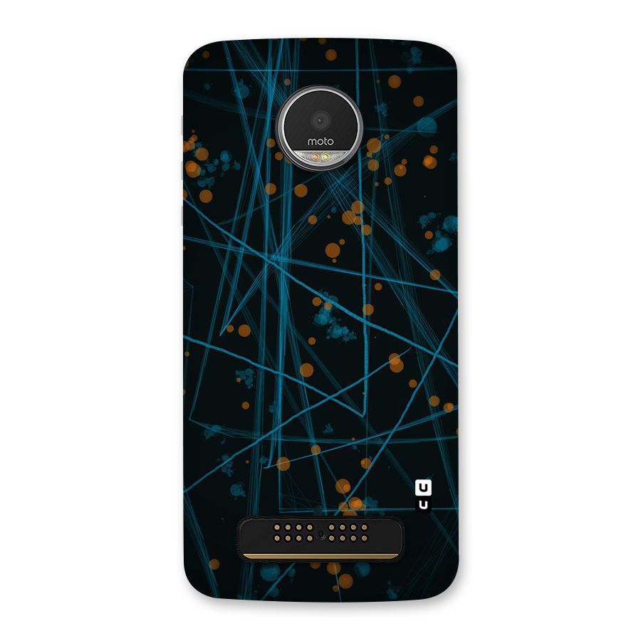Blue Lines Gold Dots Back Case for Moto Z Play