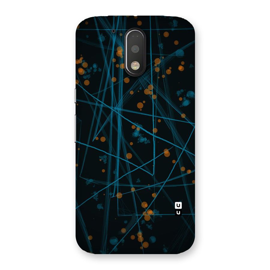 Blue Lines Gold Dots Back Case for Motorola Moto G4