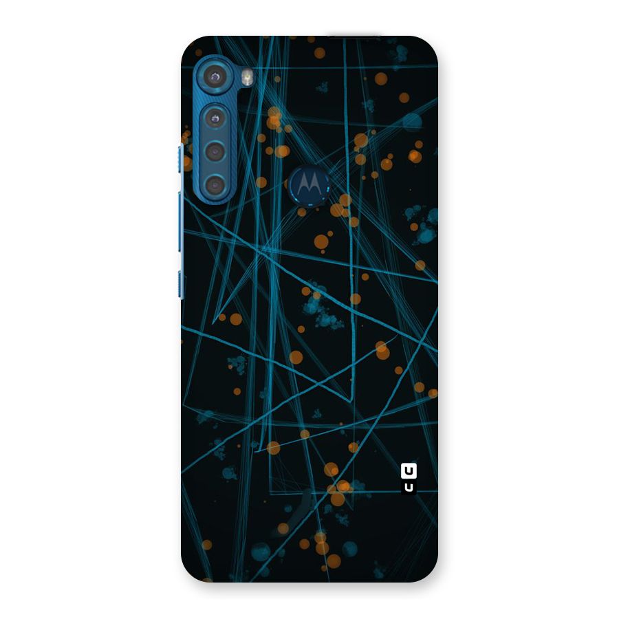 Blue Lines Gold Dots Back Case for Motorola One Fusion Plus