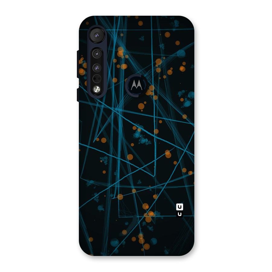 Blue Lines Gold Dots Back Case for Motorola One Macro