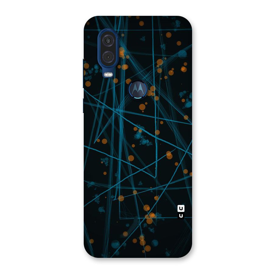 Blue Lines Gold Dots Back Case for Motorola One Vision