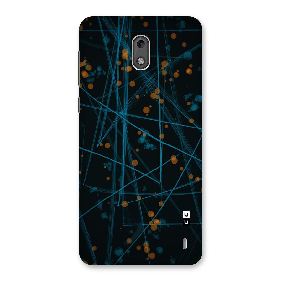 Blue Lines Gold Dots Back Case for Nokia 2