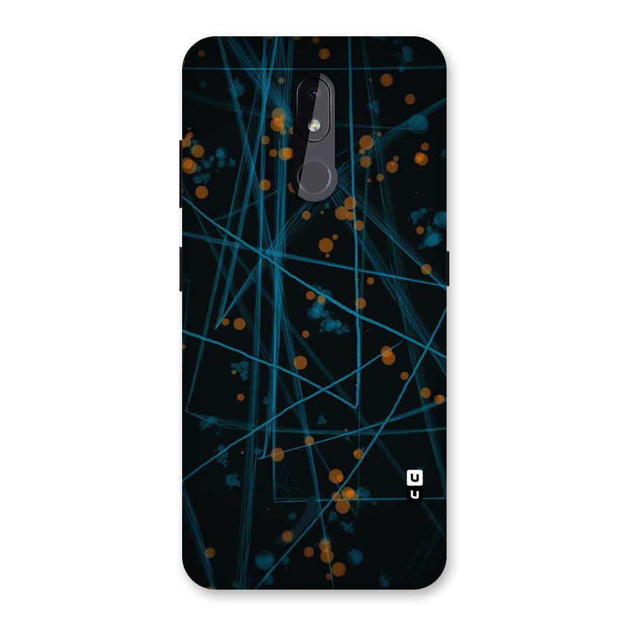 Blue Lines Gold Dots Back Case for Nokia 3.2