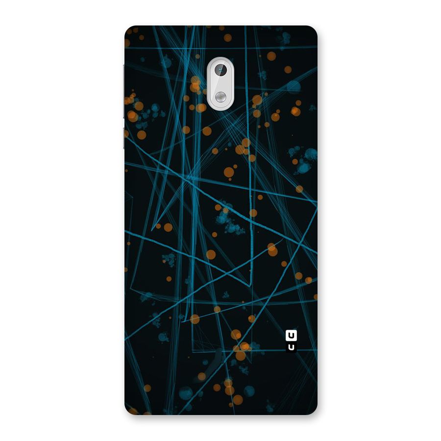 Blue Lines Gold Dots Back Case for Nokia 3