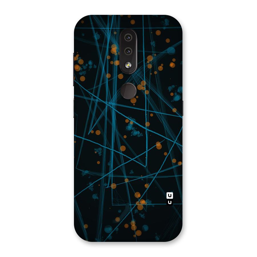Blue Lines Gold Dots Back Case for Nokia 4.2