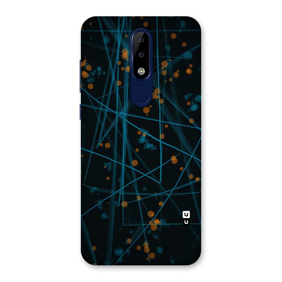 Blue Lines Gold Dots Back Case for Nokia 5.1 Plus