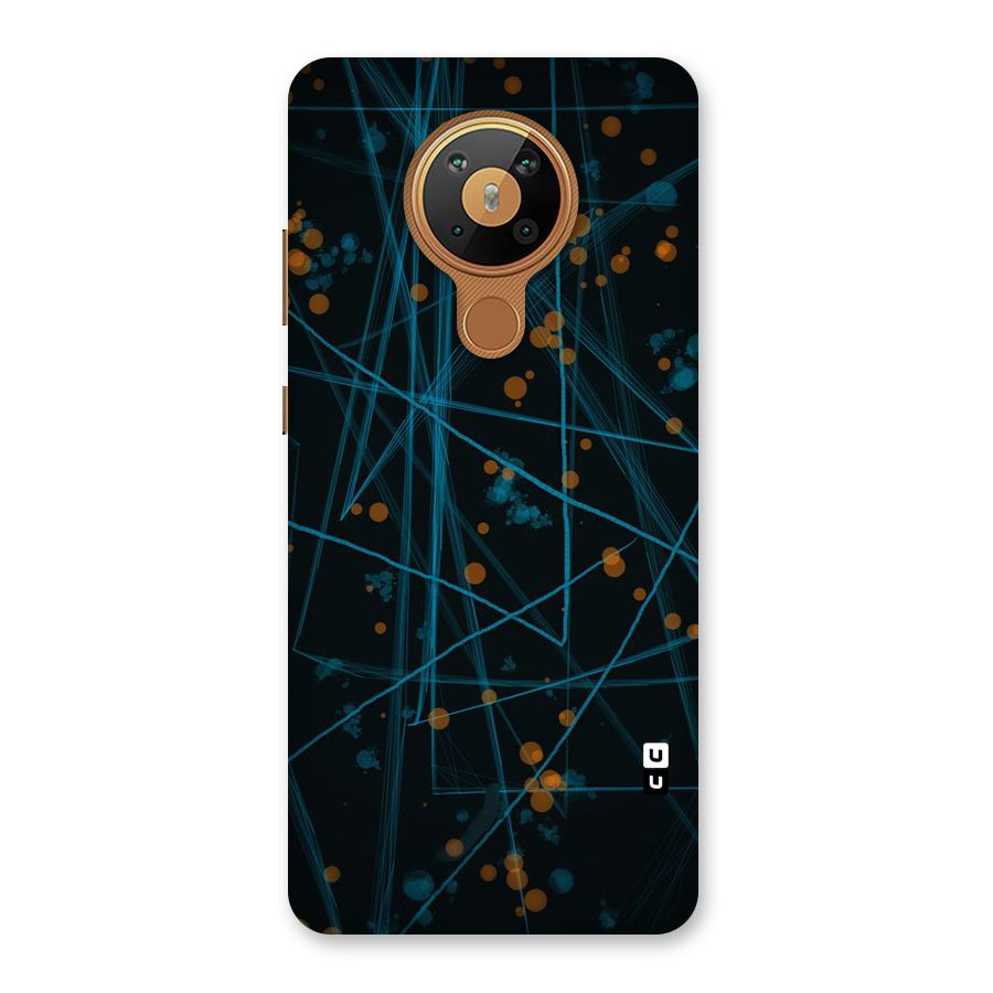 Blue Lines Gold Dots Back Case for Nokia 5.3