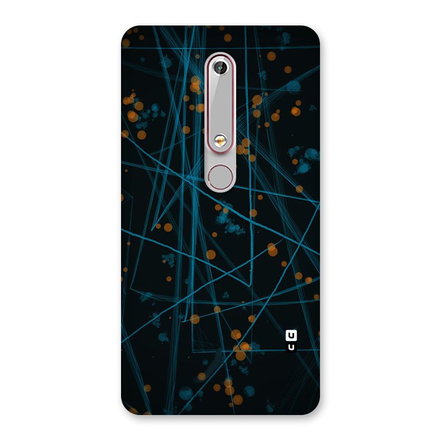 Blue Lines Gold Dots Back Case for Nokia 6.1