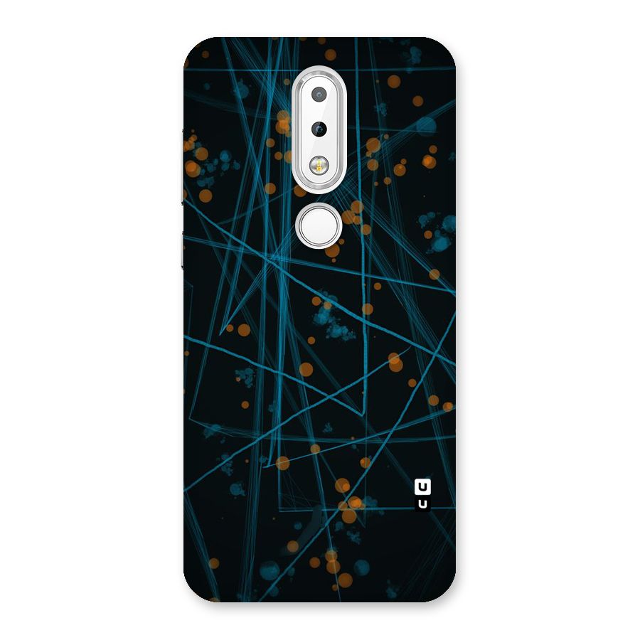 Blue Lines Gold Dots Back Case for Nokia 6.1 Plus