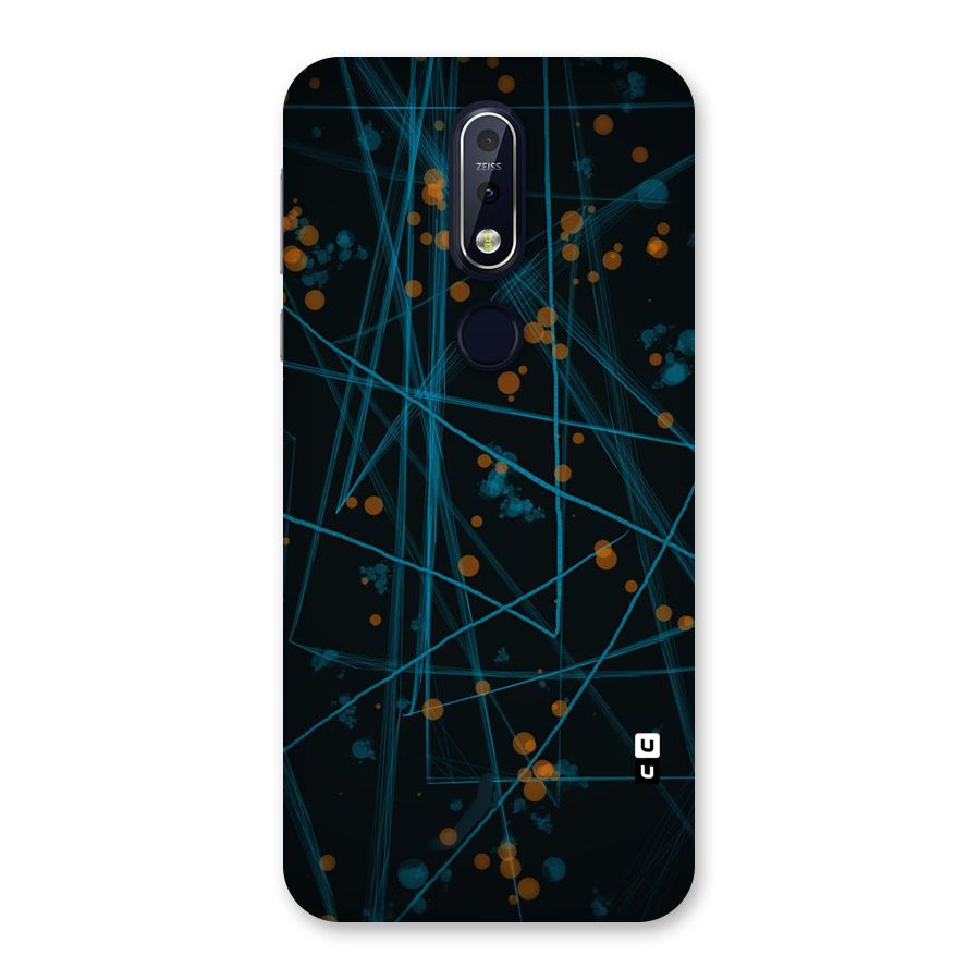 Blue Lines Gold Dots Back Case for Nokia 7.1