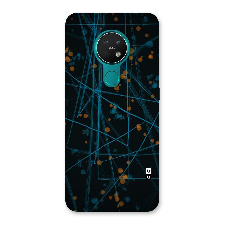 Blue Lines Gold Dots Back Case for Nokia 7.2