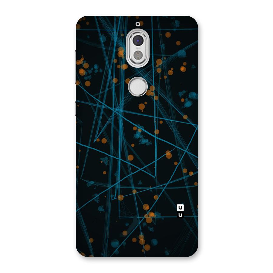 Blue Lines Gold Dots Back Case for Nokia 7