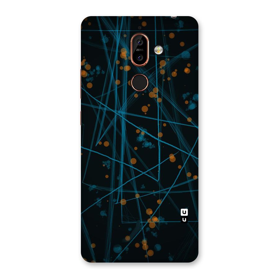 Blue Lines Gold Dots Back Case for Nokia 7 Plus